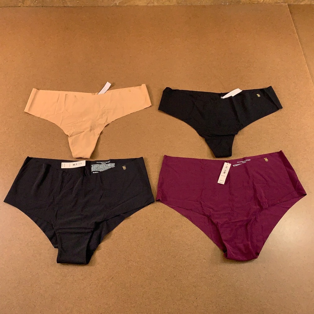 Victorias Secret Womens Size XXL Multicolor Cheeky Thong Panties 4 Pieces NWT
